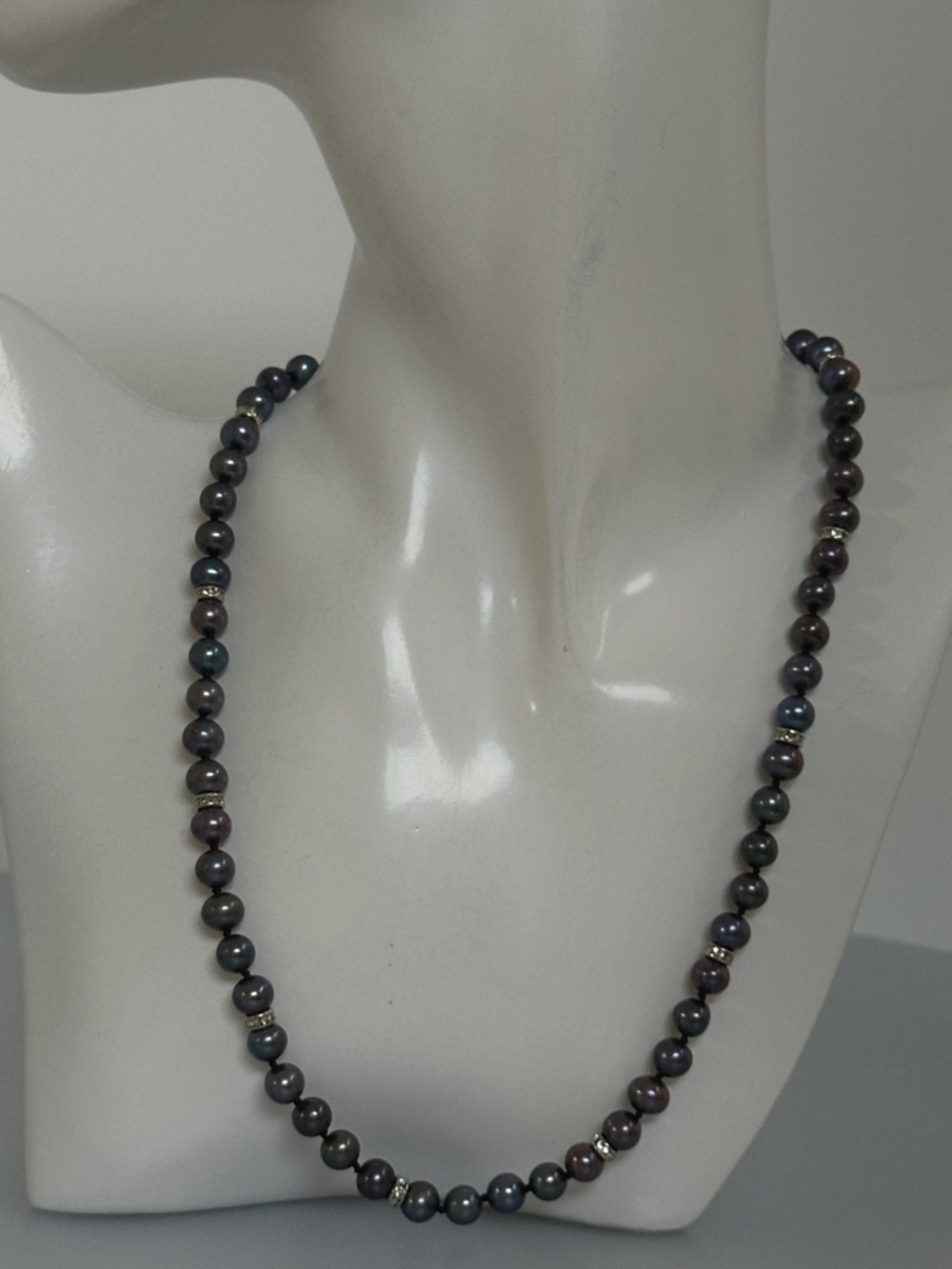 Pearls Black 925 sterling silver Necklace